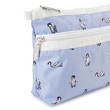 LeSportsac Unisex Pouch Cosmetic Clutch In Petite Penguins White