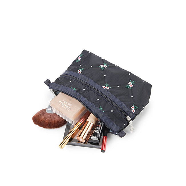 LeSportsac Unisex Pouch Cosmetic Clutch In Floral Lattice Emb