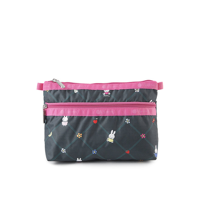 LeSportsac Unisex Pouch Cosmetic Clutch In Miffy Orchard Green/Pink