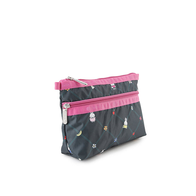 LeSportsac Unisex Pouch Cosmetic Clutch In Miffy Orchard Green/Pink