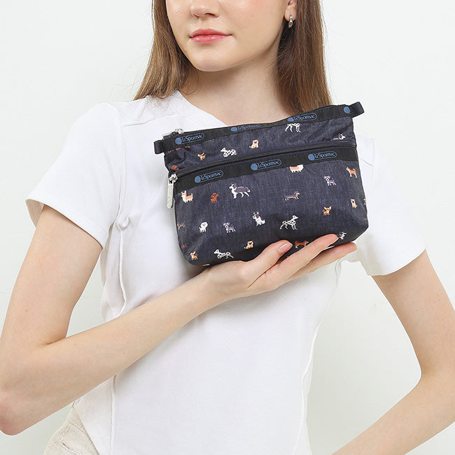 LeSportsac Unisex Pouch Cosmetic Clutch In Woof Wonderland