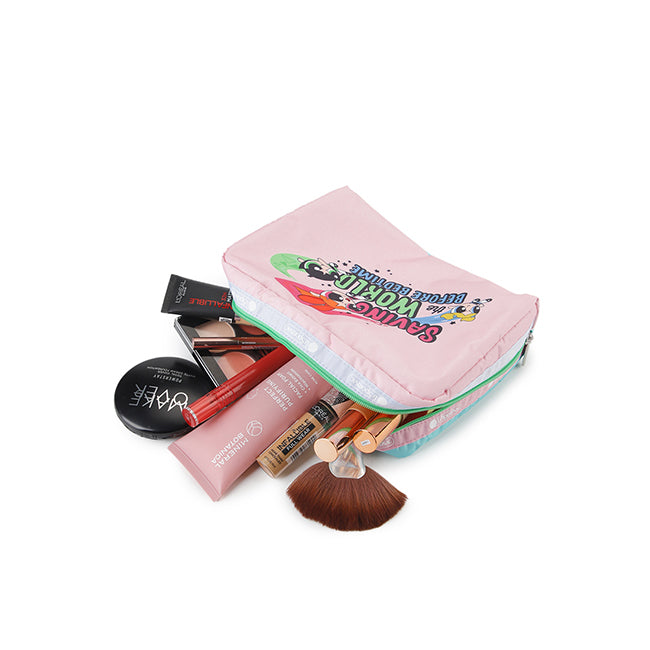 LeSportsac Unisex Pouch Extra Large Rectangular Cosmetic In Ppg Pink/Mint Rect Cosm