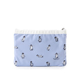 LeSportsac Unisex Pouch 3-Zip Cosmetic In Petite Penguins White