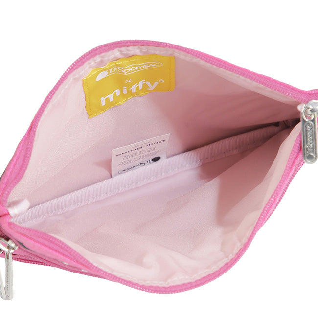LeSportsac Unisex Pouch 3-Zip Cosmetic In Miffy Orchard Green/Pink