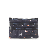 LeSportsac Unisex Pouch 3-Zip Cosmetic In Woof Wonderland