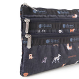 LeSportsac Unisex Pouch 3-Zip Cosmetic In Woof Wonderland