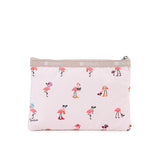 LeSportsac Unisex Pouch 3-Zip Cosmetic In Flamingo Party