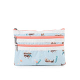 LeSportsac Unisex Pouch 3-Zip Cosmetic In Floating Sea Otters