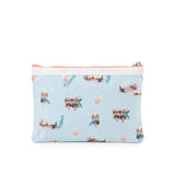 LeSportsac Unisex Pouch 3-Zip Cosmetic In Floating Sea Otters