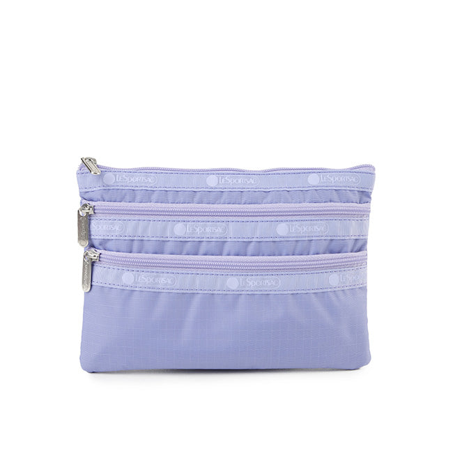 LeSportsac Unisex Pouch 3-Zip Cosmetic In Periwinkle Dream