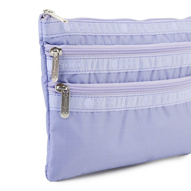 LeSportsac Unisex Pouch 3-Zip Cosmetic In Periwinkle Dream