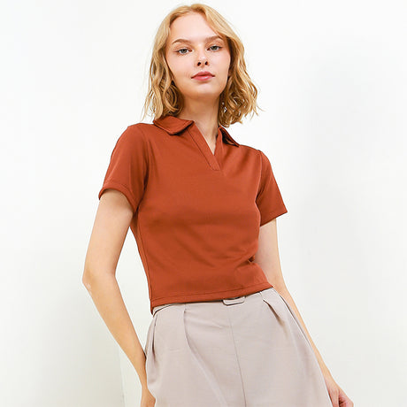 Hush Puppies Pakaian Polo Wanita Dc Rianda In Brown