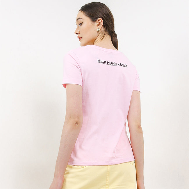 Hush Puppies Pakaian Wanita T Shirt Liunic Prava In Pink