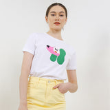 Hush Puppies Pakaian Wanita T Shirt Liunic Prava In White