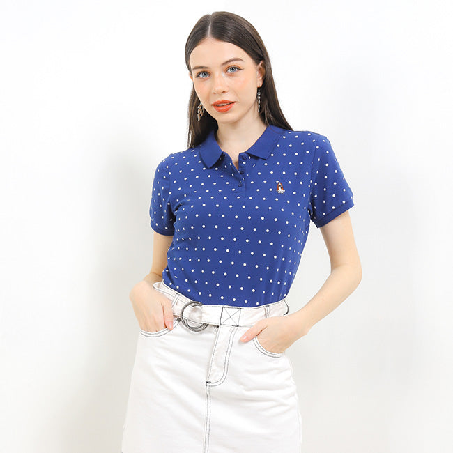 Hush Puppies Pakaian Wanita Bsc Polkad Polo In Navy
