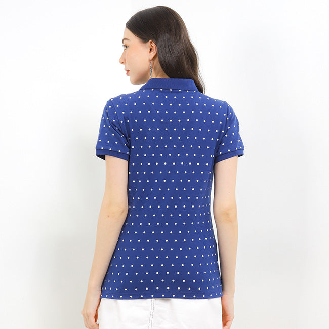 Hush Puppies Pakaian Wanita Bsc Polkad Polo In Navy