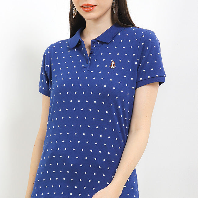 Hush Puppies Pakaian Wanita Bsc Polkad Polo In Navy