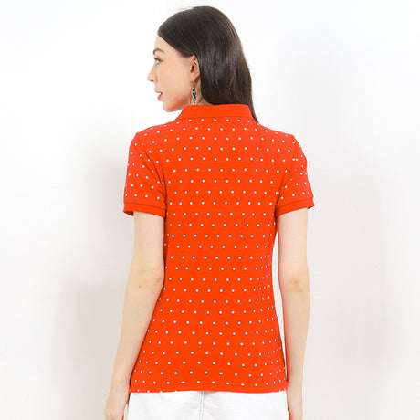 Hush Puppies Pakaian Wanita Bsc Polkad Polo In Red