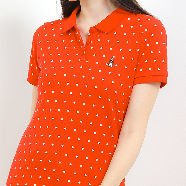 Hush Puppies Pakaian Wanita Bsc Polkad Polo In Red
