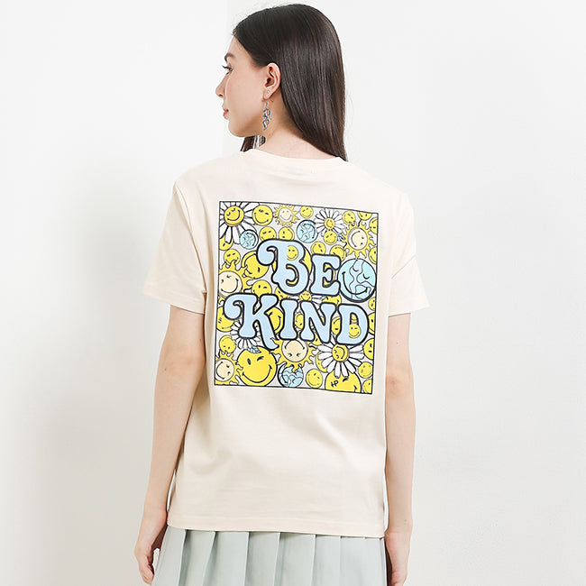 Hush Puppies Women Be Kind X Smileyworld Tee In Cream
