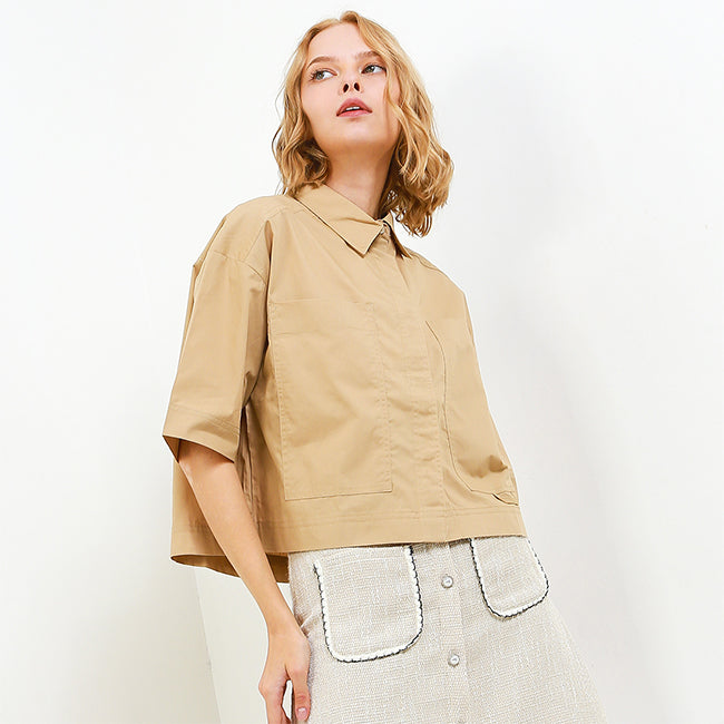 Hush Puppies Pakaian Kemeja Wanita Dc Lexy In Khaki
