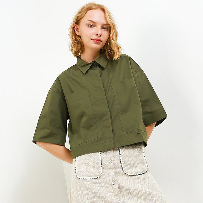 Hush Puppies Pakaian Kemeja Wanita Dc Lexy In Olive