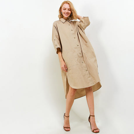 Hush Puppies Pakaian Dress Wanita Dc Lawrence In Khaki