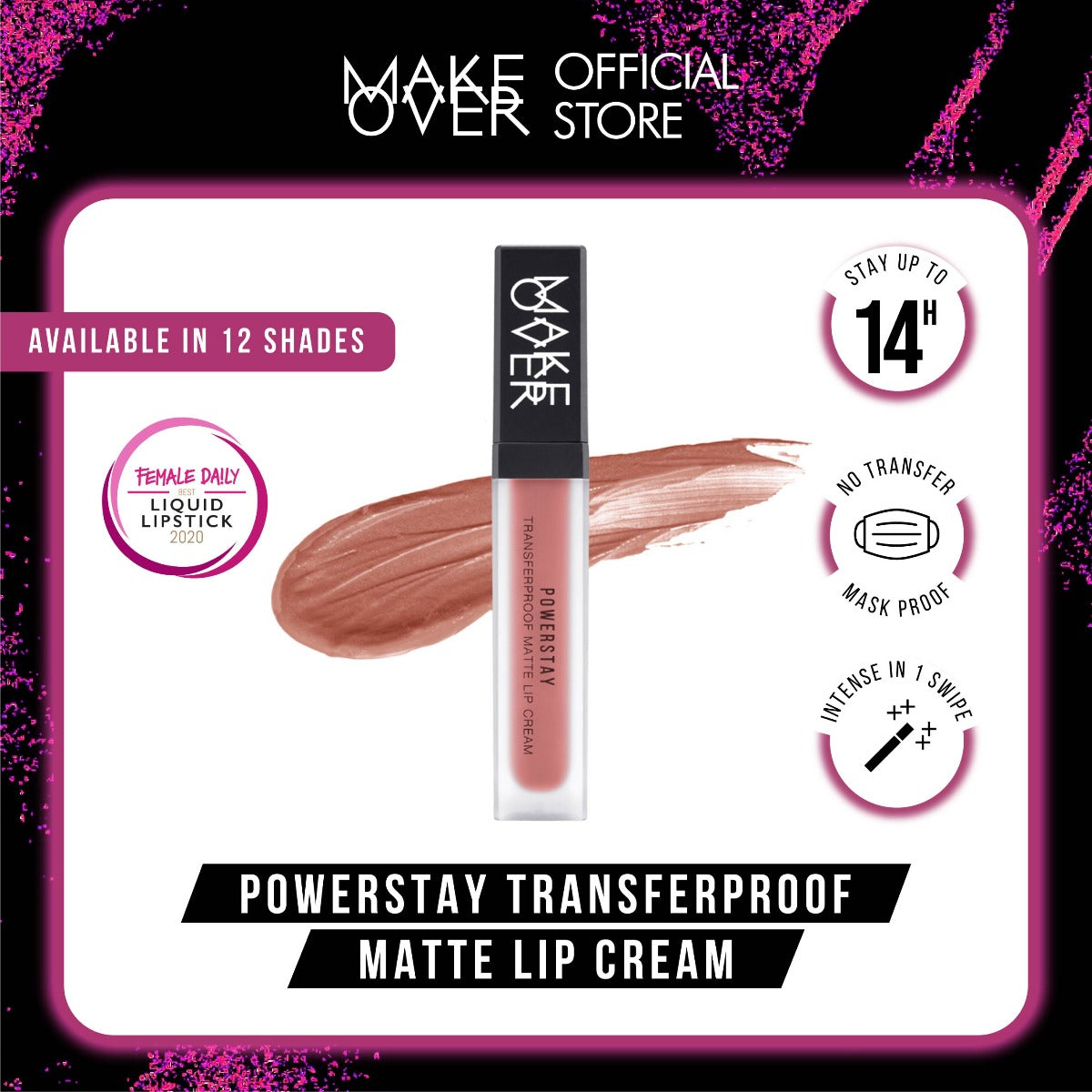 Make Over Powerstay Transferproof Matte Lip Cream B12 Feisty 7 g