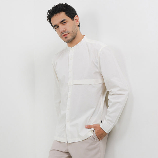 Hush Puppies Pakaian Pria Shirt Linen Coseta In Off White
