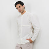 Hush Puppies Pakaian Pria Shirt Linen Coseta In Off White