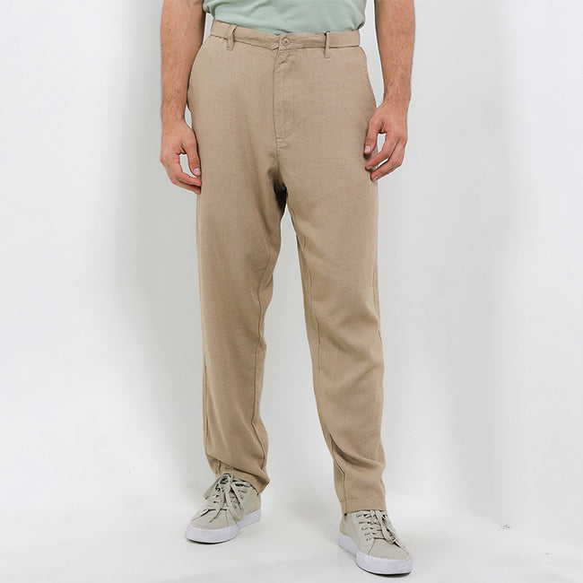 Hush Puppies Pakaian Pria Pants Linen Hemma In Khaki