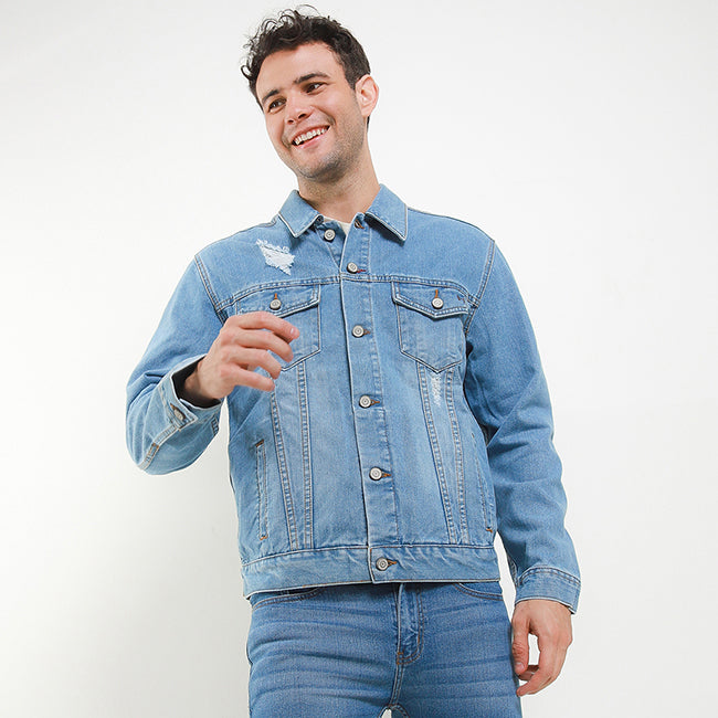 Hush Puppies Pakaian Pria Denim Sade In Medium Blue