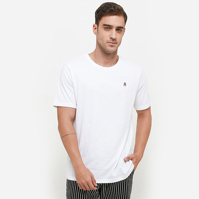 Hush Puppies Pakaian Kaos Pria Leviero Crew In White