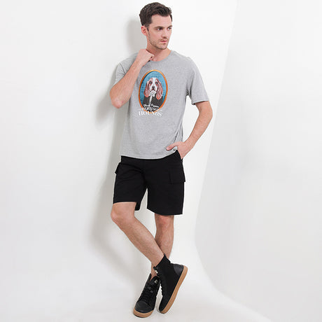 Hush Puppies Pakaian Pria T Shirt Hh Bronn In Gray
