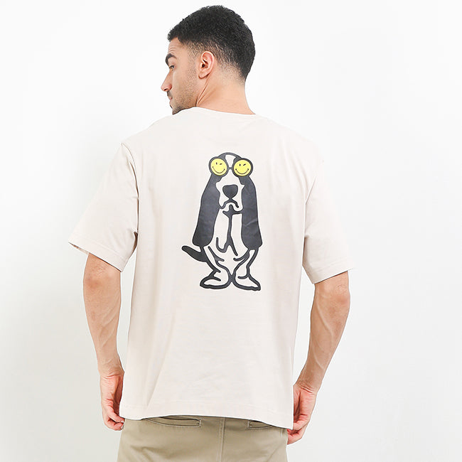 Hush Puppies Men Tops Bassethound X Smileyworld Tee In Beige
