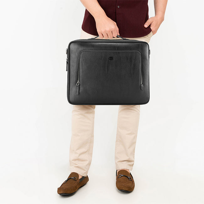 Obermain Men Boston Document Bag - L In Black