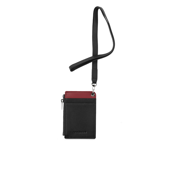 Obermain Aksesoris Unisex Id Card Nevin Id Tag Holder In Black/Maroon