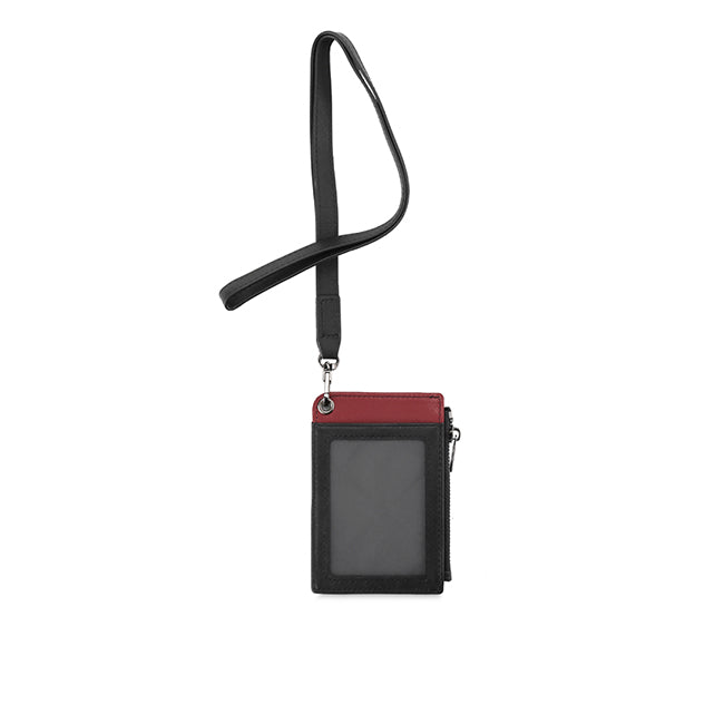Obermain Aksesoris Unisex Id Card Nevin Id Tag Holder In Black/Maroon