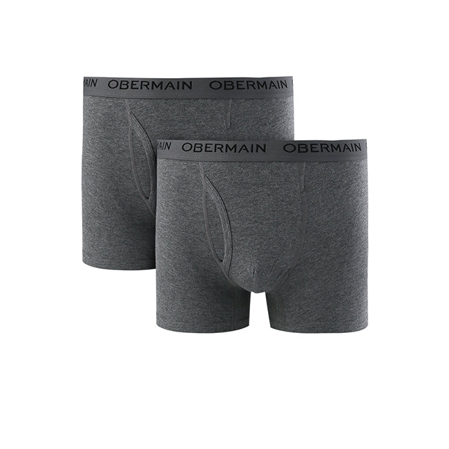 Obermain Pakaian Underwear Pria Knit Boxer In Dark Grey
