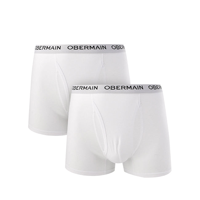 Obermain Pakaian Underwear Pria Knit Boxer In White