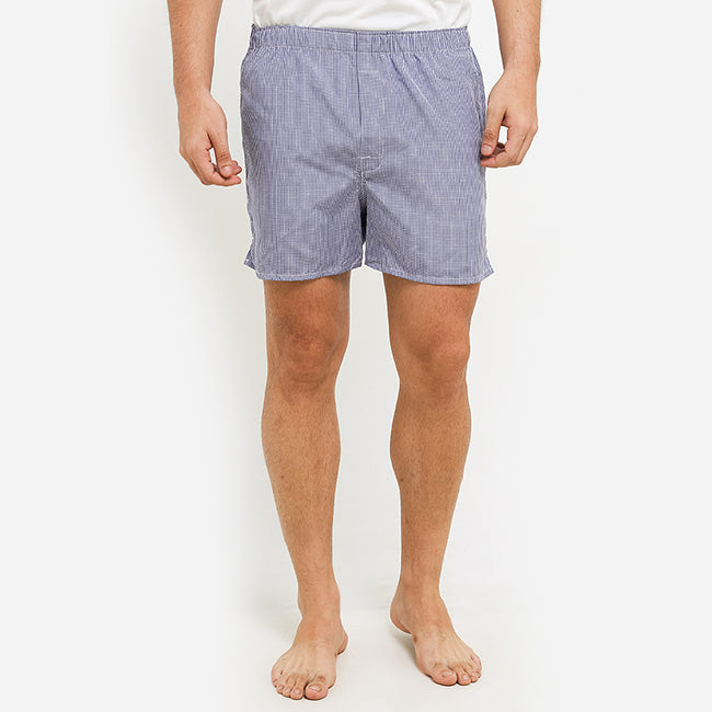 Obermain Pakaian Underwear Pria Woven Boxer In Blue -OMY03001BL