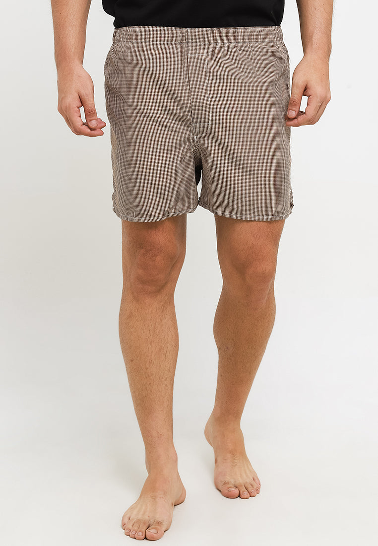 Obermain Pakaian Underwear Pria Woven Boxer In Brown