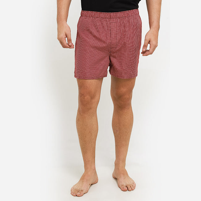 Obermain Pakaian Underwear Pria Woven Boxer In Red -OMY03001RD