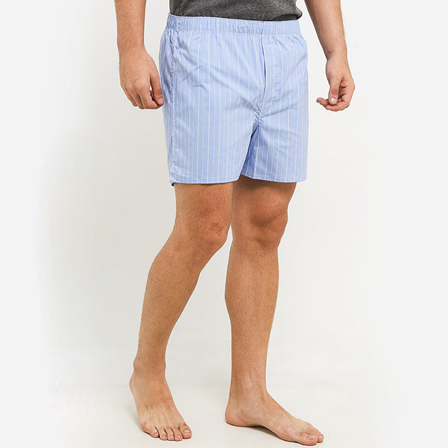 Obermain Pakaian Underwear Pria Woven Boxer In Blue -OMY03003BL