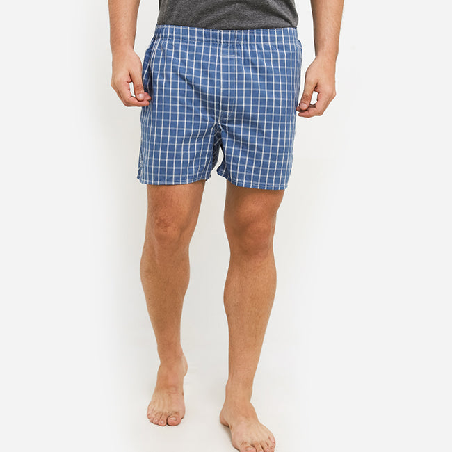 Obermain Pakaian Underwear Pria Woven Boxer In Dark Blue -OMY03004DB
