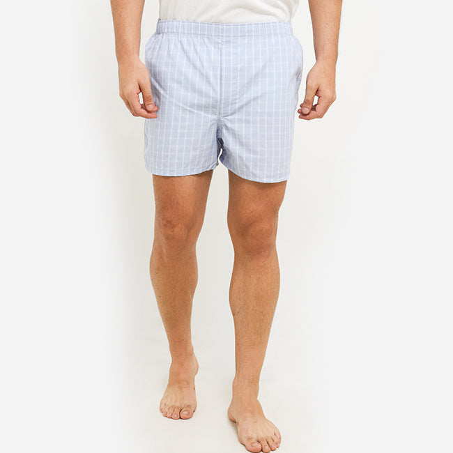 Obermain Pakaian Underwear Pria Woven Boxer In Light Blue