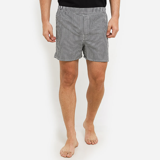 Obermain Pakaian Underwear Pria Woven Boxer In Black -OMY03005BK