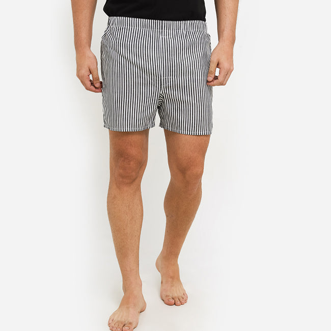 Obermain Pakaian Underwear Pria Woven Boxer In Black -OMY03006BK