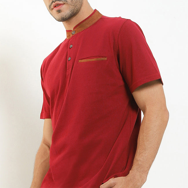 Obermain Pakaian Pria Polo Asher In Maroon