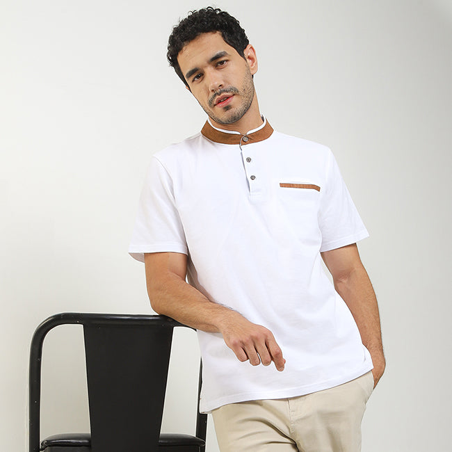 Obermain Pakaian Pria Polo Asher In White